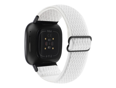 Correa de nailon ajustable patrón de ondas para Fitbit Versa 3/Versa Sense - blanco