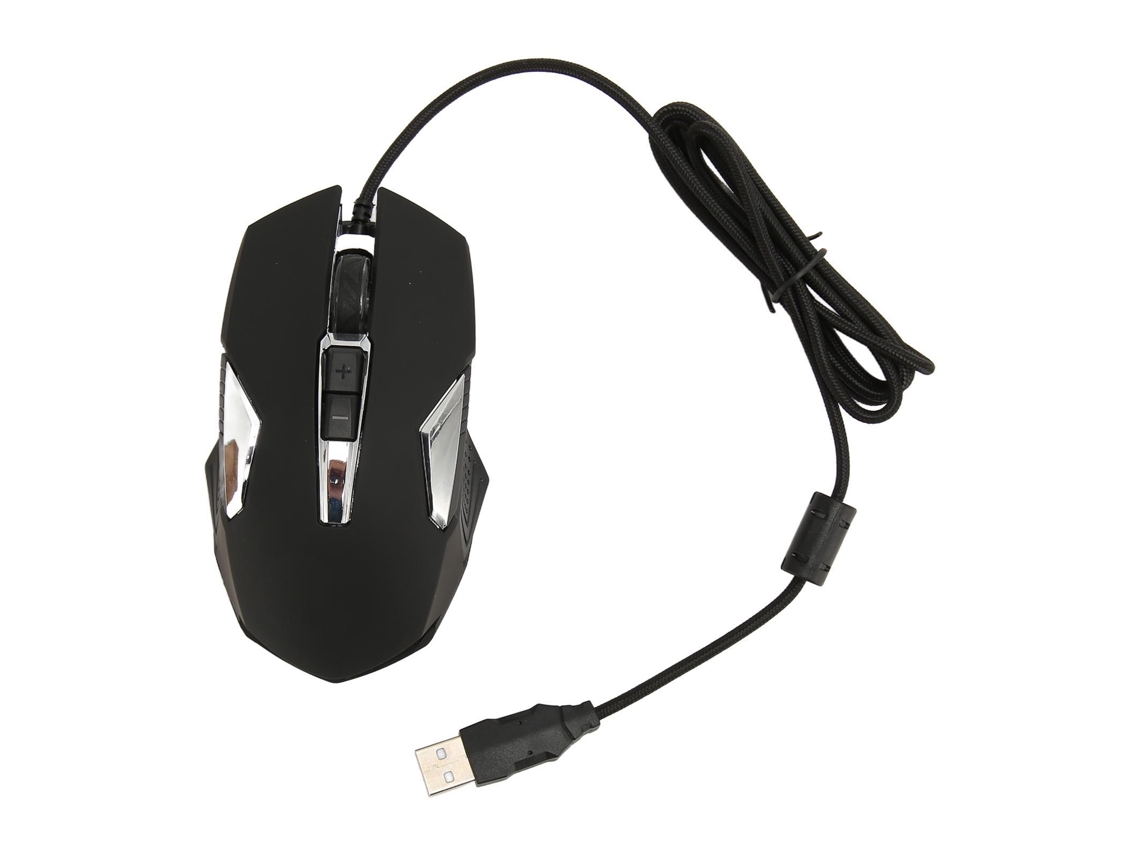 Mouse De Jogo Rgb Com Fio 7200 Dpi Botões Programáveis Iluminação Ergonomic Óptico Preto