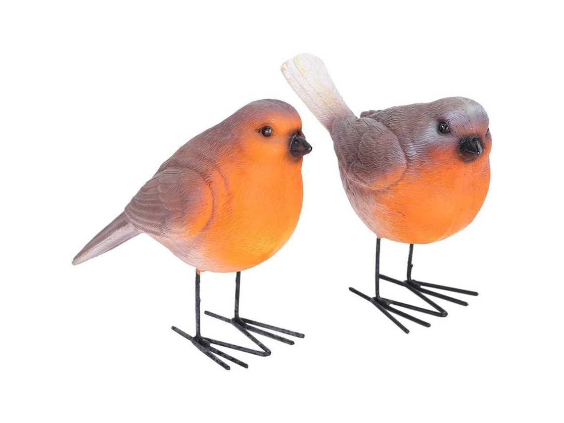 2 Estátuas de Pássaro em Resina Decorativa para Jardim Casa Interior Exterior Arte Ornament