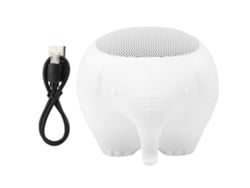 Mini Altavoz Portátil Bluetooth 5.0 Con Forma De Elefante, Micrófono, Estéreo, 400 Mah, Blanco.