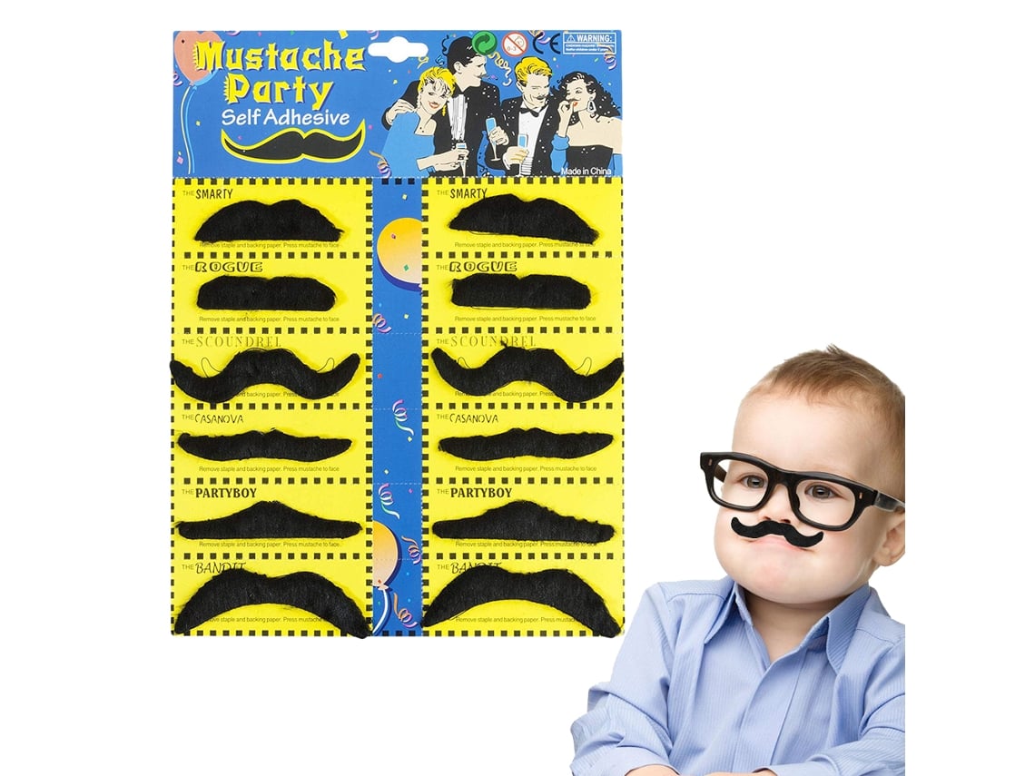 Ats-12pcs Barba Falsa Y Bigote Falso Autoadhesivo Para Carnaval Y Disfraces De Mascara