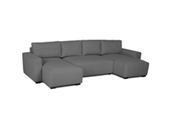 Sofá 4 Plazas BUDWING Jordan Gris + Chaise c/ Cama Panorámica (317 x 157 x 91 cm)