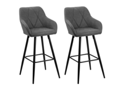 Conjunto de 2 cadeiras de bar BELIANI Darien de Poliéster Cinzento 49x53x104