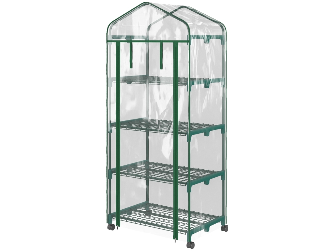 Invernadero De Lámina,mini Invernadero,casa Para Plantas,estructura Fría,4 Estantes,69x50x165 Cm,transparente