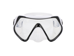 Gafas de buceo de visión amplia, cristal templado, para adultos, blanco/negro