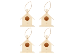 Casitas De Pájaros De Madera Para Armar, Ideales Para La Decoración De Jardines Rurales, Con Cuerda Para Colgar.