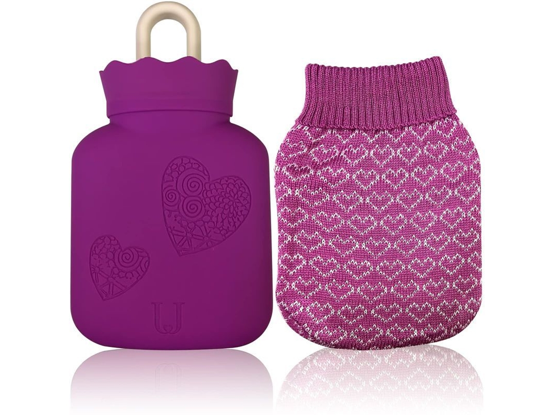 Bolsa De Agua Caliente De Silicona Para Niños, Alivio Del Dolor, Calambres, Espalda, Cuello, Pies (morado Mnj)