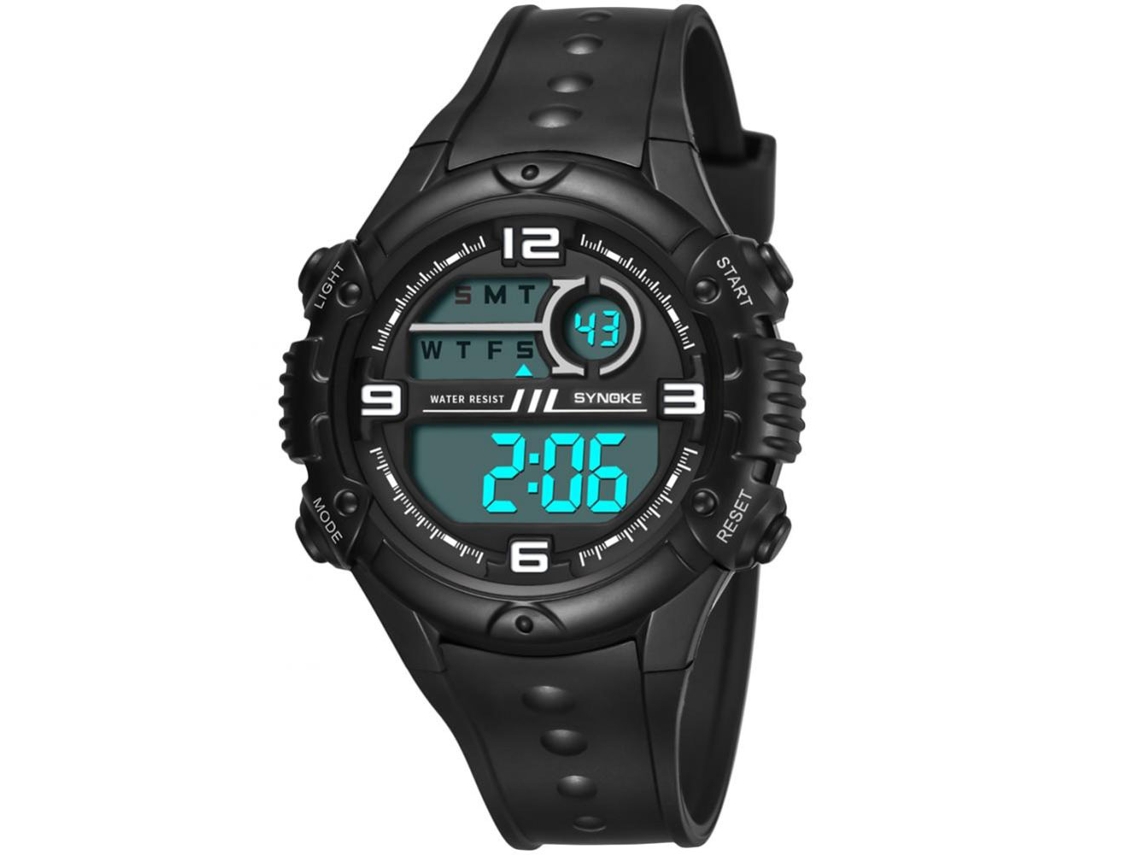Reloj Electrónico Deportivo Estudiantil Synoke Al Aire Libre Impermeable Luminoso Negro