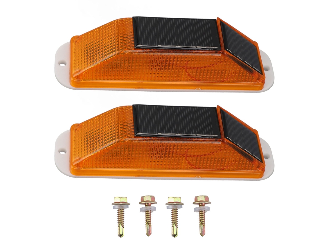 2 Unidades De Luz Estroboscópica Led Solar Impermeable De Alto Brillo Para Control De Barreras De Tráfico Nocturnas (color Amarillo)