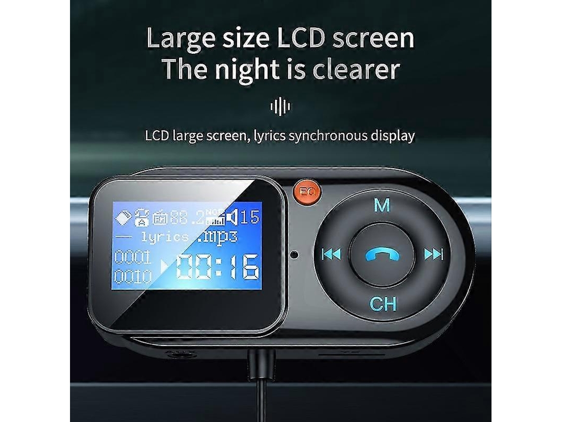 Transmisor FM inalámbrico Bluetooth 5.0 para coche, receptor de audio auxiliar Bluetooth, reproductor MP3 Rosewell