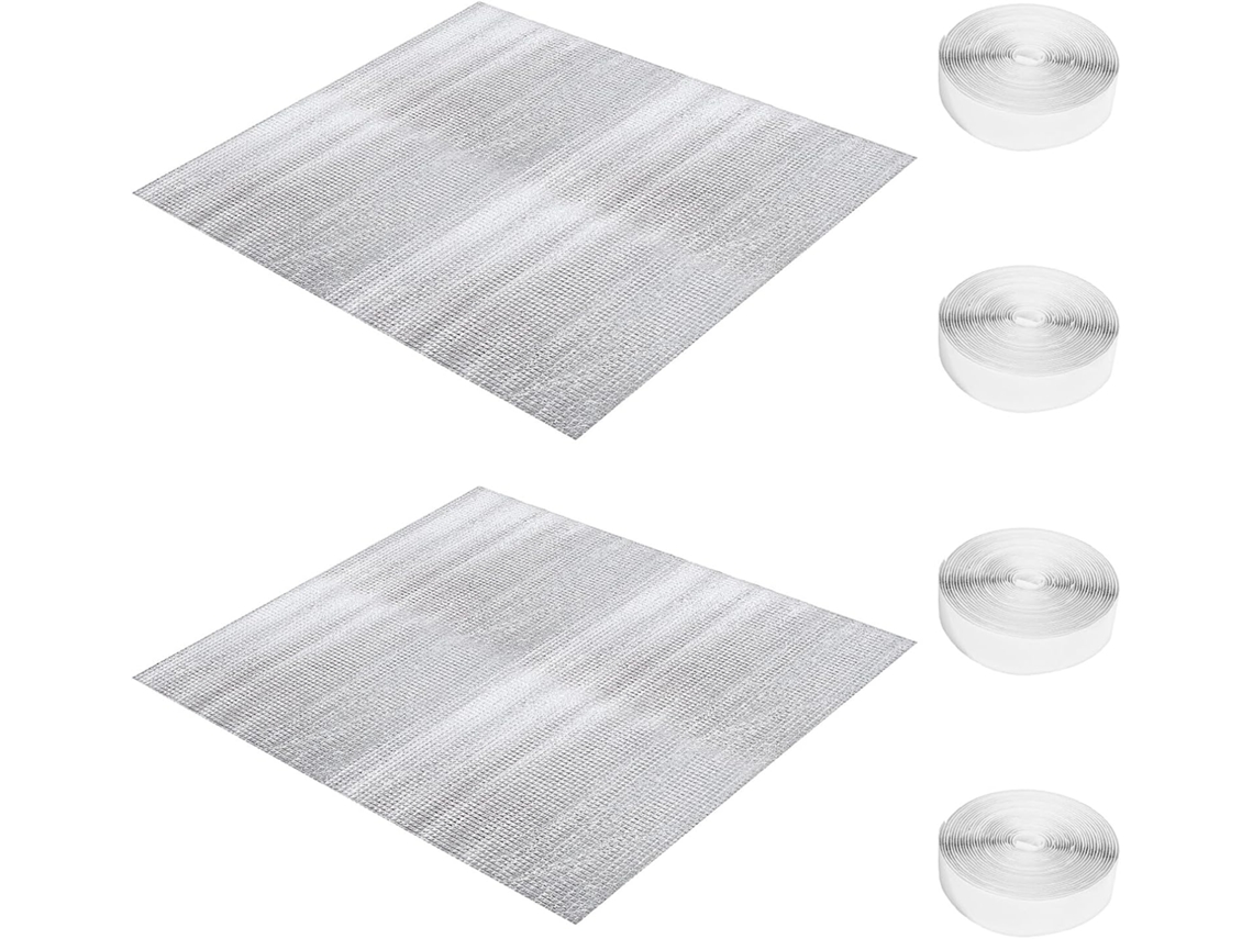 Lote De 2 Láminas De Aluminio De 129 X 95 Cm, Protección Térmica Resistente A La Intemperie Para Mantenimiento.
