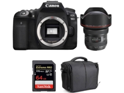 Kit Cámara Réflex CANON EOS 90D + EF 11-24mm f/4L USM + SanDisk 64GB + Bolsa