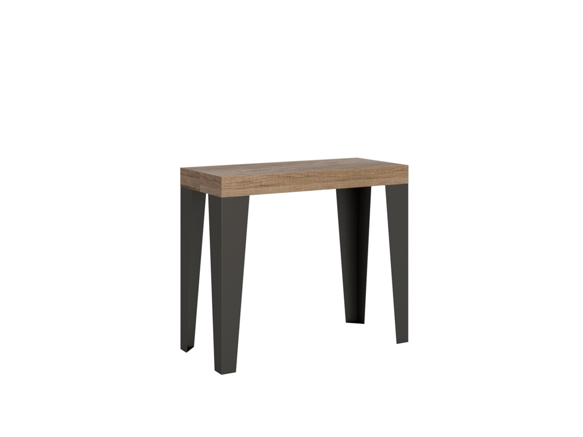 Consolas Flame Small Premium Extensible hasta 196 cm ITAMOBY (90 x 40 x 77 cm - Paneles de Melamina - Roble Natural)