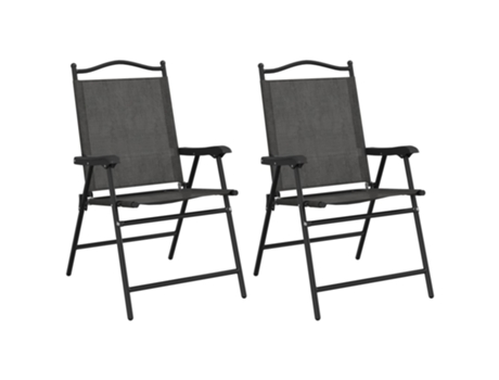 Conjunto 2 Silla De Jardín VIDAXL Gris Acero