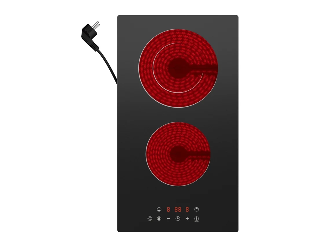 Placa De Vitrocerámica 2 Zonas 3200w 29cm Función Boost Touch Control 9 Niveles Cdver322 Cdv
