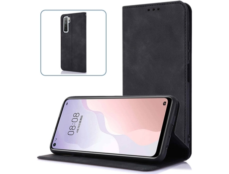 Carcasa para Samsung Galaxy A22 4G MISTERCAPAS Flip con Soporte de Tarjetas Negro