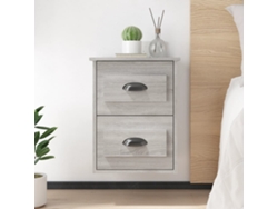 Mesitas de Noche Pared 2 Pzs 41,5X36X53 Cm Gris Sonoma