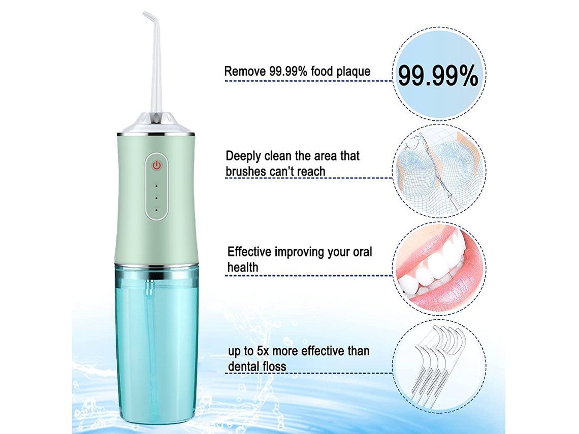 Flosser de Água Sem Fio Irrigador Oral Elétrico Portátil com