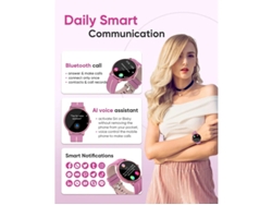 Smartwatch para mujer, pantalla AMOLED de 1,43, llamadas Bluetooth, 7 aplicaciones de salud, HRV y monitor de sangre Bestvite.