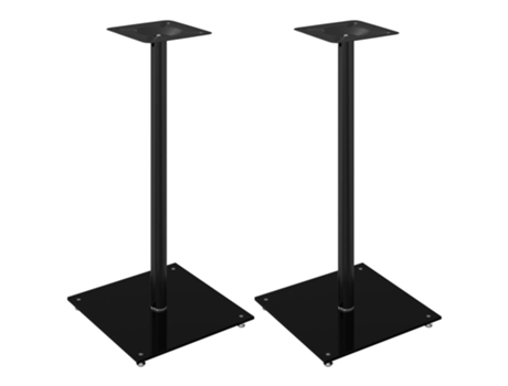 Conjunto 2 Soportes de altavoces VIDAXL vidrio templado negro 1 pilar