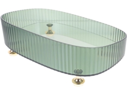 Bandeja De Maquillaje De Plástico Rígido Transparente Nuobesty, Bandeja De Tocador Verde Claro Para