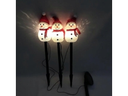 Rebe-luces Navideñas Solares Exteriores, Conjunto De 3 Muñecos De Nieve Para Patio, Jardín Y Decoración Navideña