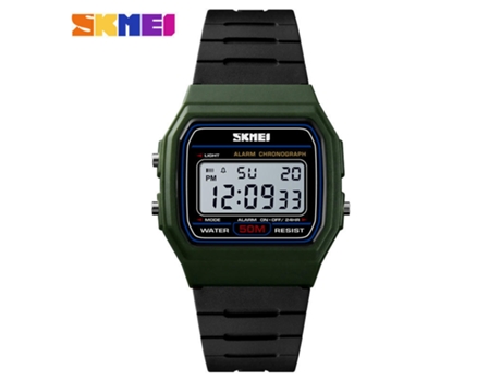 Relojes deportivos al aire libre Hombres Mujeres Reloj de pulsera electrónico LED resistente al agua para estudiantes-Verde militar LUUCOZK