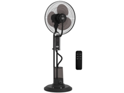 Ventilador De Pedestal Con 3 Modos De Nebulización, Capacidad De 3,2 L, Mando A Distancia, 44,5 X 38,5 X 120 Cm, Color Negro.