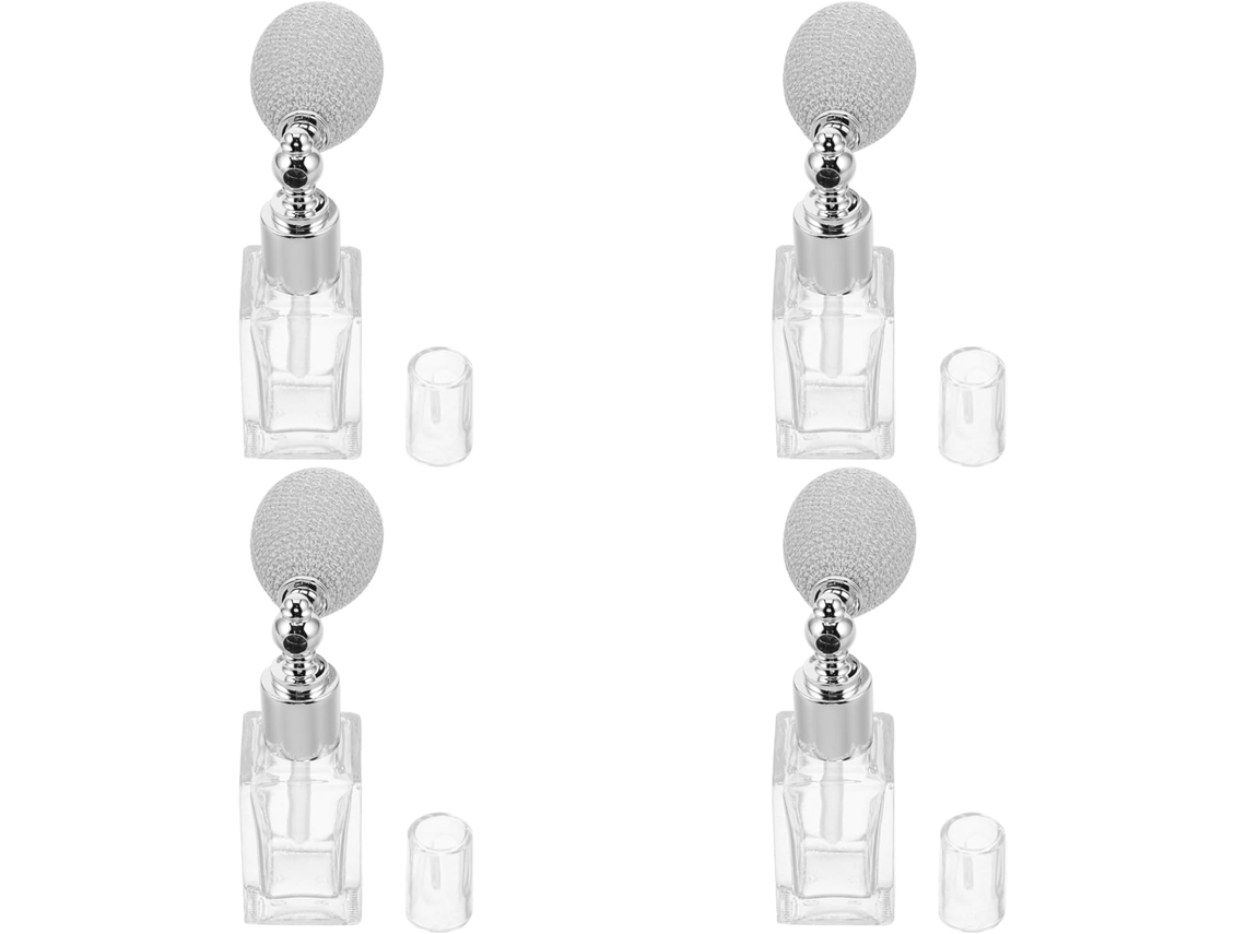 Botellas Pulverizadoras Recargables, Elegante Diseño Rectangular, De Vidrio, Juego De 4, 15 Ml.