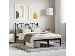 Estructura Cama Sin Colchón Con Cabecero Metal Negro 120x190 Cm