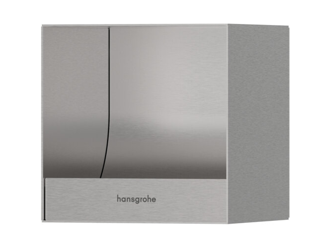 papelera HANSGROHE XtraStoris Rock, empotrada, puerta enlosable, 240x140x390mm, capacidad 2,5 litros, 56063, Color: negro mate