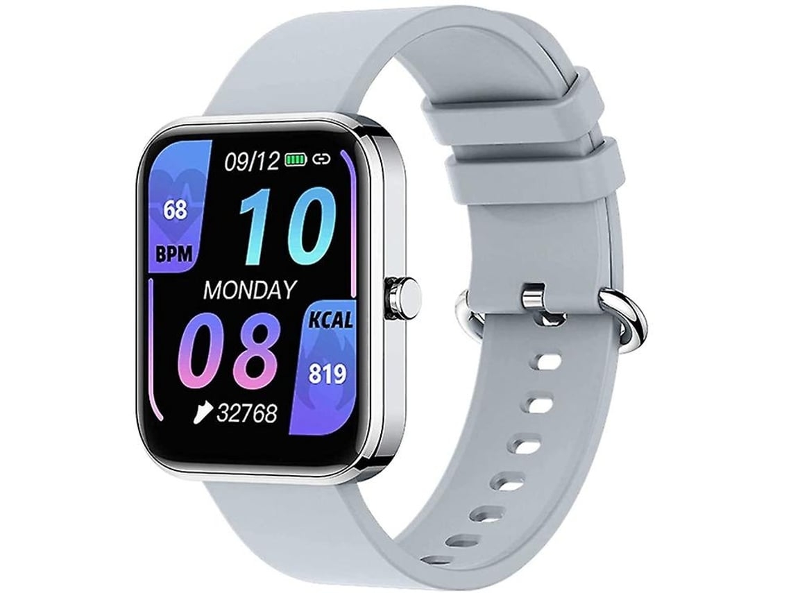 Reloj inteligente Yunzii de 1,69 pulgadas, rastreador de actividad física, Bluetooth 5.0, resistente al agua, para hombres y mujeres, gris.