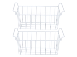 Cesta Para Congelador Con Alambre De Acero Y Revestimiento De Pe Para Organizar Los Alimentos En El Refrigerador - Blanca