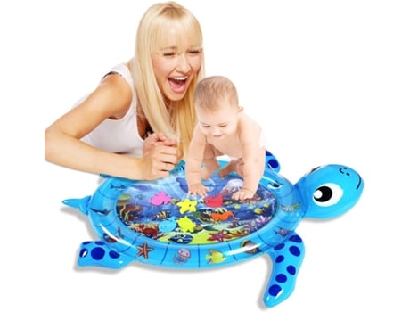 Juguete inflable para niños - Alfombra de agua de tortuga azul - Accesorio de piscina ZMDECQNA