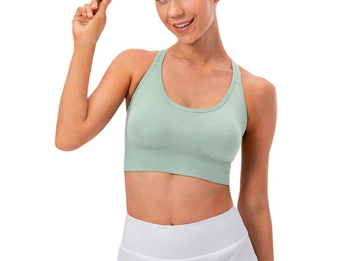 Top deportivo liso para mujer, ideal para gimnasio, correr y yoga (modelo 2026). Top corto informal.