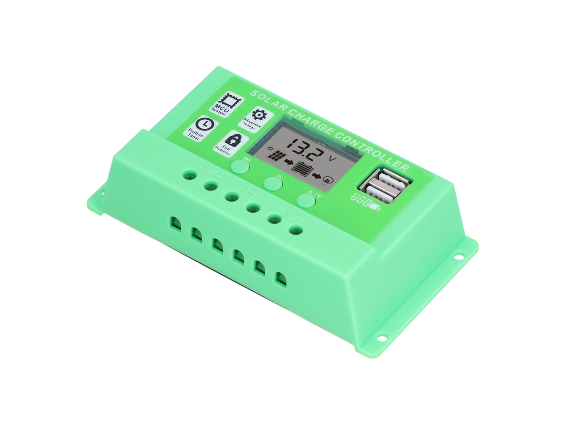 Controlador De Carga Solar Pwm Con Protección Múltiple Y Pantalla Lcd De 20 A Para Uso Doméstico E Industrial.