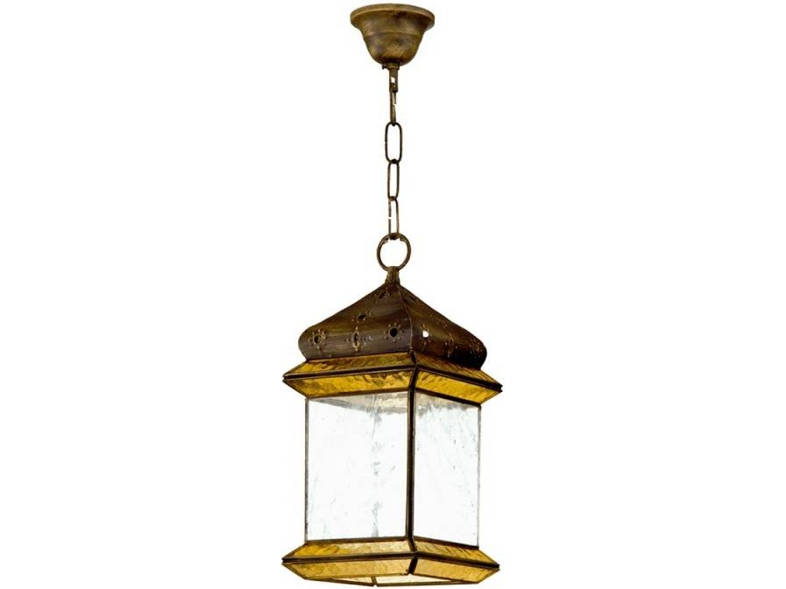 Lámpara de Techo FABRILAMP Ambarina (Amarillo - E27 - Máx. 60W - Cristal)