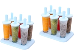 Juego de 2 máquinas para hacer helados con 6 cavidades fabricadas en polipropileno de grado alimenticio, fáciles de limpiar y con Vayotoy