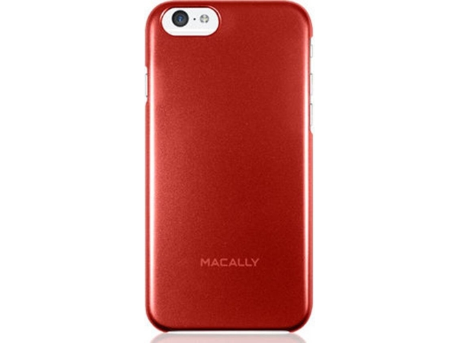 Funda iPhone 6, 6s, 7, 8 MACALLY Metallic Snap-on Rojo