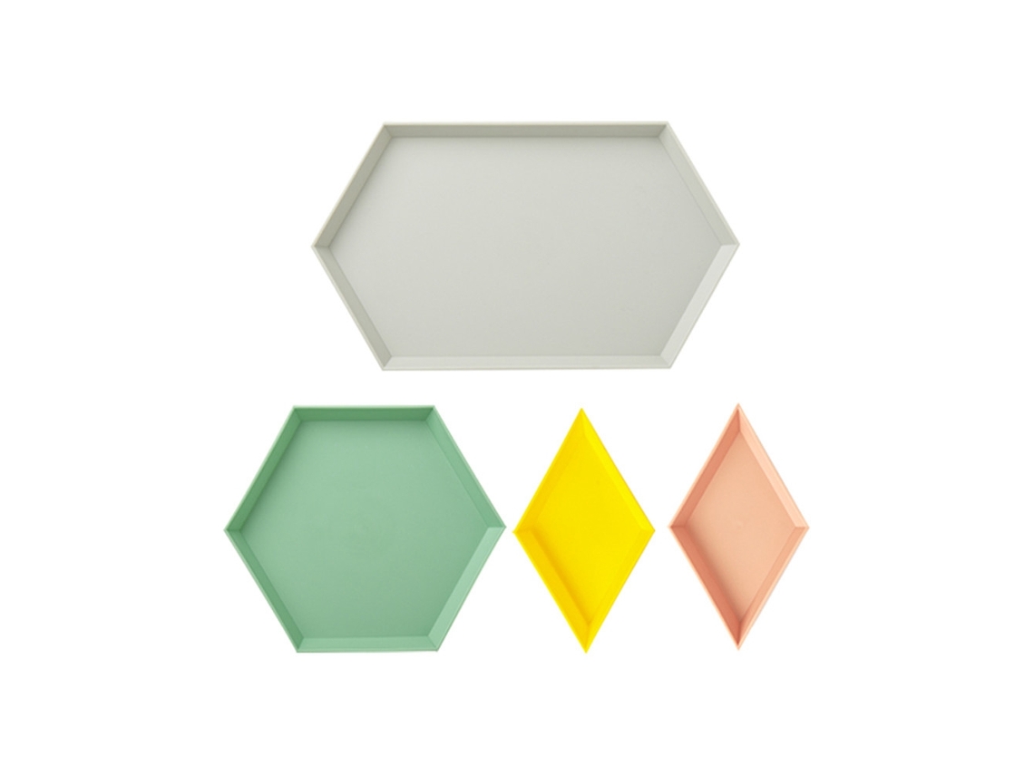 VVJIJILLY Bandeja geométrica para guardar petiscos de frutas com bandeja removível. Utensílios de mesa para o chá da tarde.