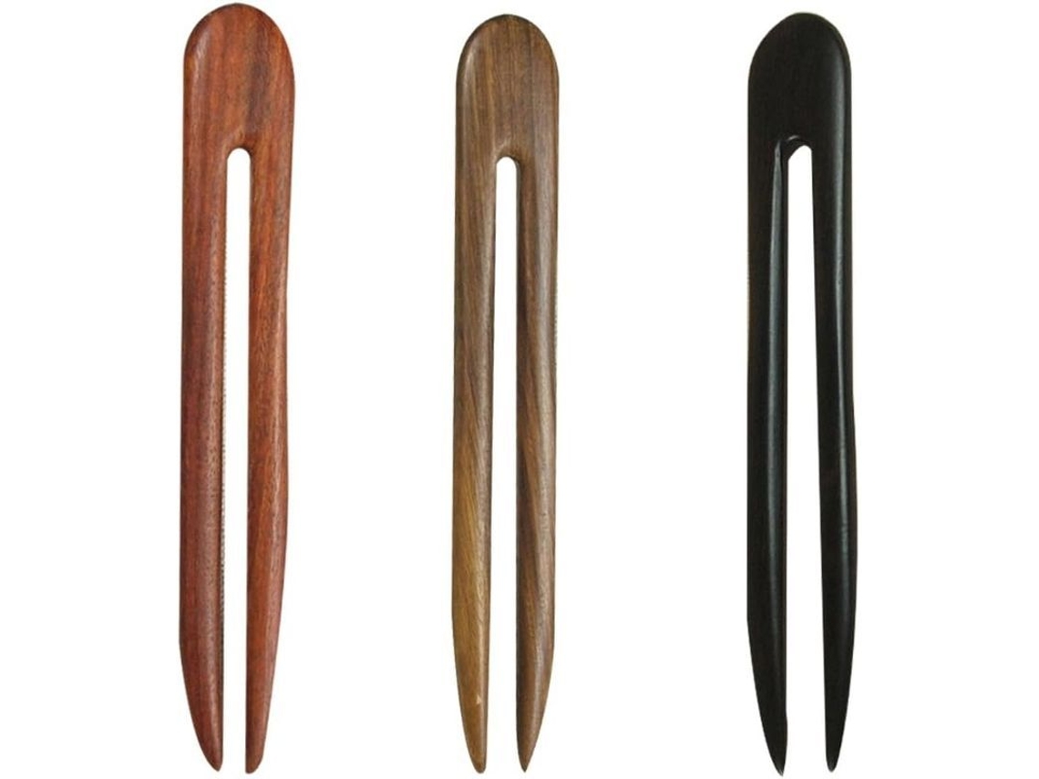 3 Pinzas Para El Cabello De Madera De Ébano En Forma De U, Estilo Retro, Para Mujeres Y Niñas.