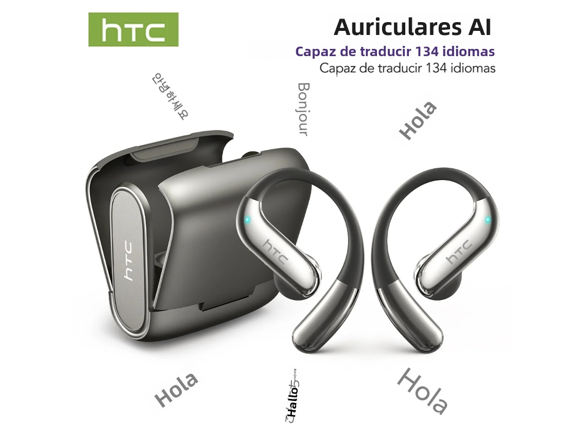 (negro) Auriculares Bluetooth, Inalámbricos, Abiertos, Con Funciones De Traducción Ia Y Llamada, Y Ganchos Para La Oreja.