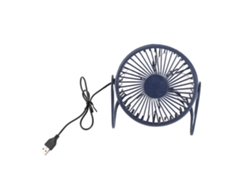 Ventilador de oficina USB, rotación de 360°, motor sin escobillas, silencioso, portátil, azul oscuro