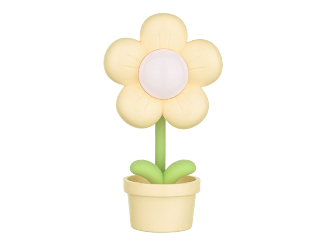 Yncm2026-luz Nocturna De Flor Para Niños Luz Suave Flexible 360 Grados Lámpara De Mesa Sin Cable Para Dormitorio Amarilla
