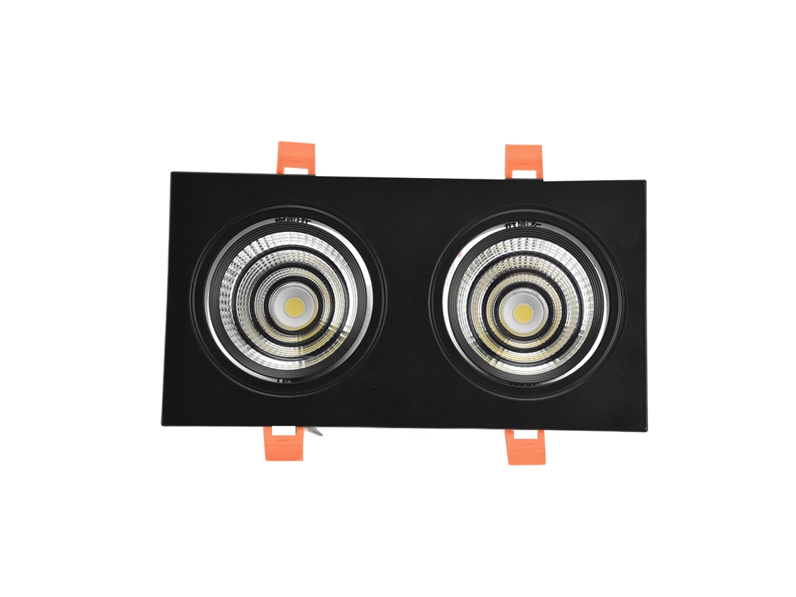 2026-luz De Techo Empotrada Led De Doble Cabeza Con Ángulo Ajustable Cob Rectangular 100‑264v