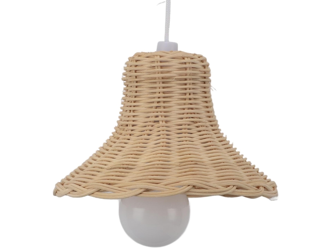 Lámpara colgante bohemia de estilo nórdico moderno, de ratán tejido a mano, con cúpula Gokoco.