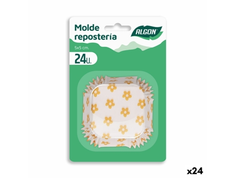 Moldes para Magdalenas ALGON Flor Amarilla Desechables (24 Unidades)