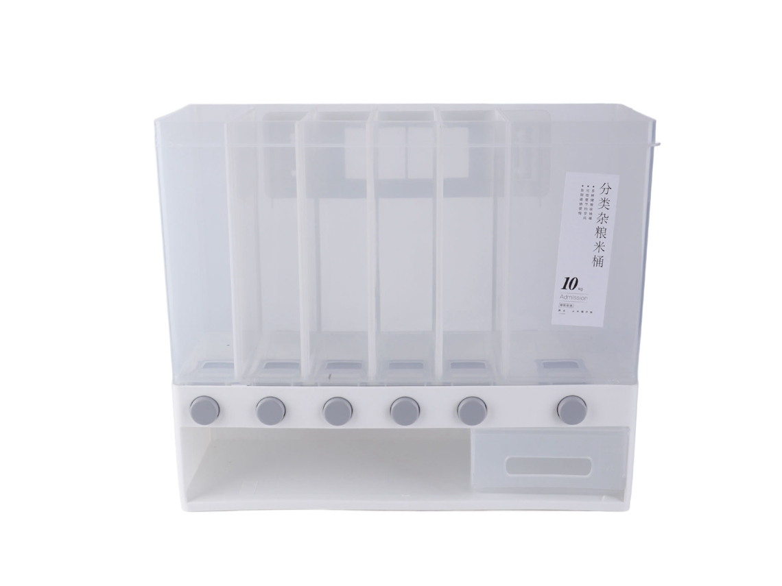 Dispensador De Alimentos Secos De 10 Kg Para Montaje En Pared Con Vaso Medidor, Hermético Para Cocina.