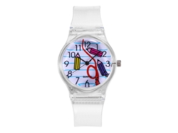 Reloj Electrónico Casual Para Mujer Con Correa De Silicona, Estilo Moderno, Transparente 03