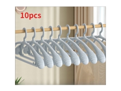 10pcs Cabides De Plástico Antiderrapantes Que Economizam Espaço Para Secar E Armazenar Roupas Azuis 